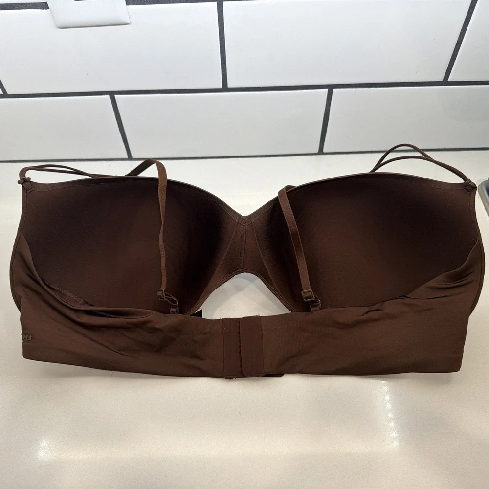 Skims Wireless Form Lightly Lined Plunge Micro Strap Bra PLG-8418W Sienna 40DDD - Picture 4 of 5